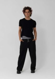 locky track pants black grey