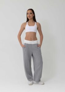 locky track pants black white