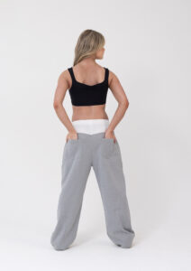 locky track pants grey white