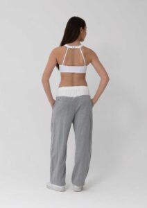 locky track pants black white