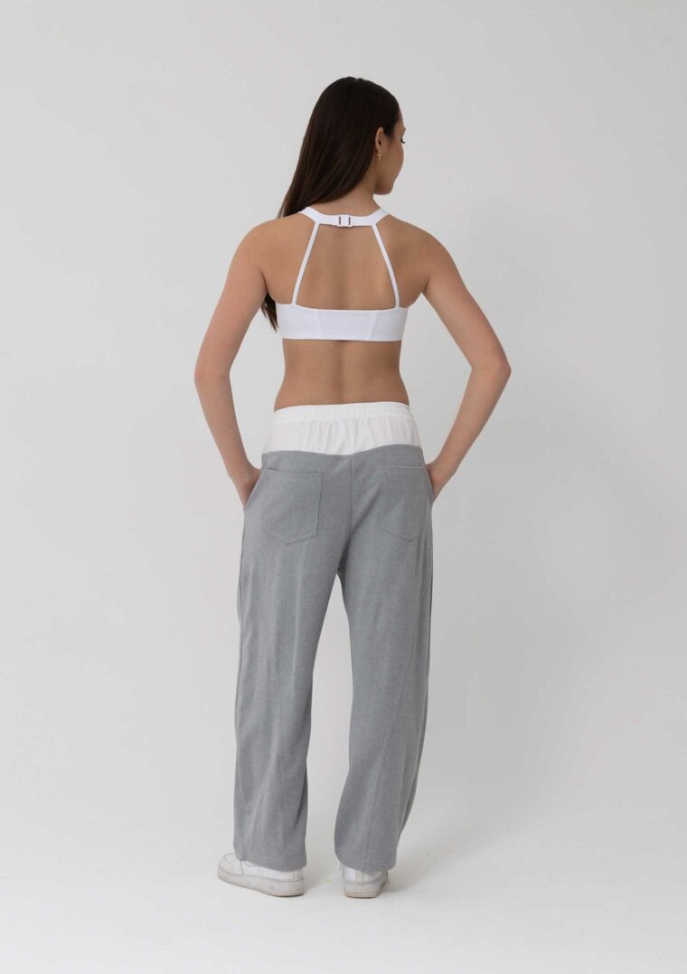 locky track pants black white