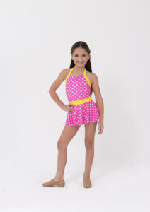 tiffany dress pink polka dot yellow