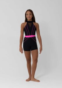 britney biketard black hot pink