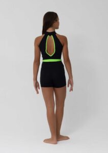 britney biketard black neon green
