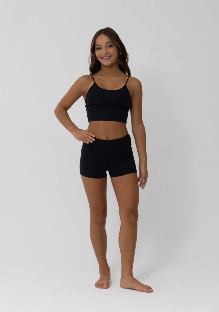everly cropped singlet black