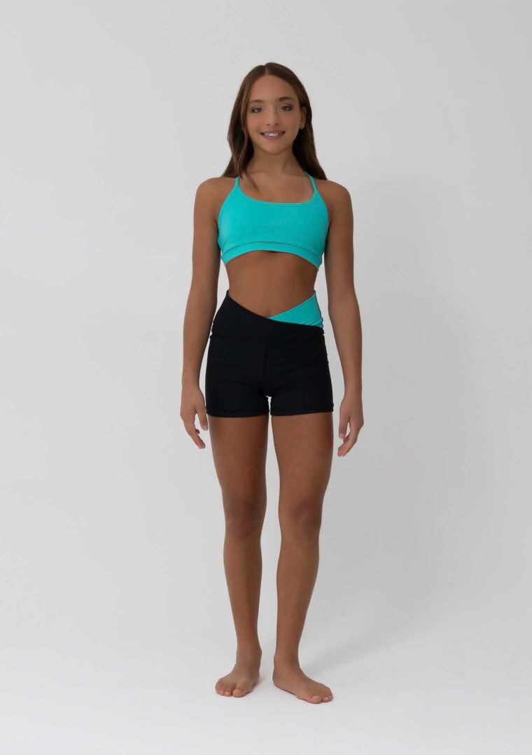 zella crop top aquamarine