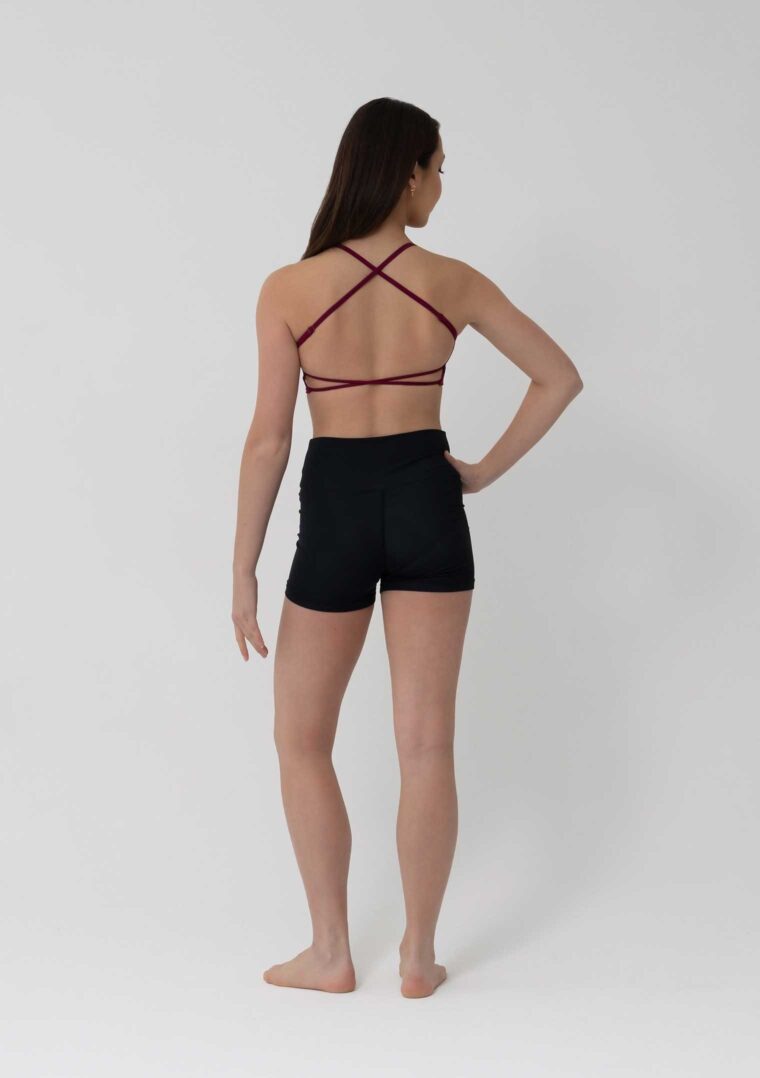 zella crop top mahogany burgundy